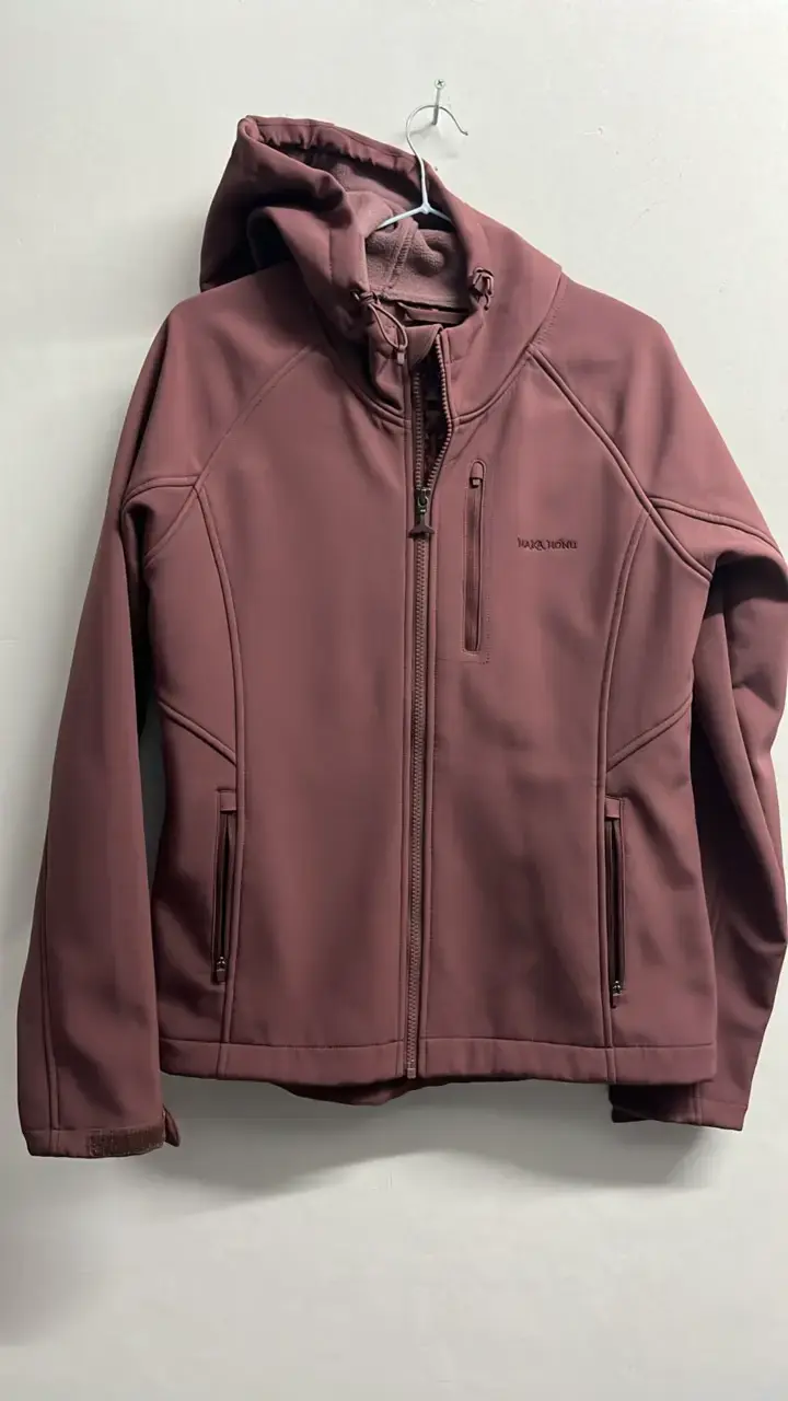 Chaqueta softshell palo rosa con gorro - 1