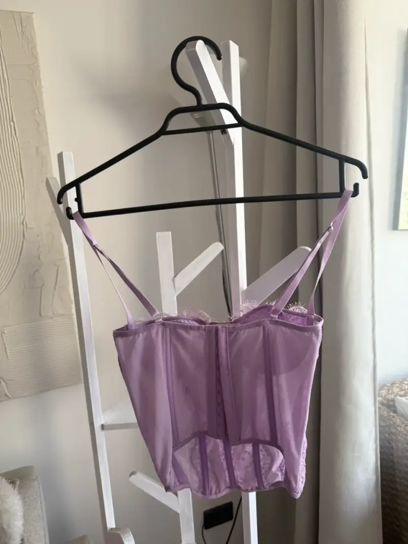 Corset lila de encaje para mujer - 2
