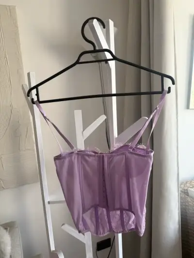 Corset lila de encaje para mujer - miniatura 2