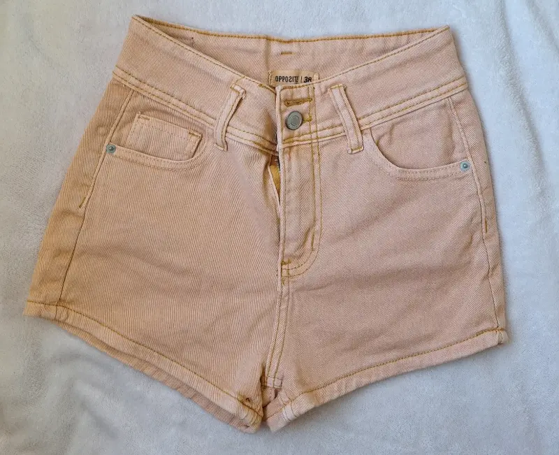 Shorts de mezclilla salmón para mujer Opposite - 1