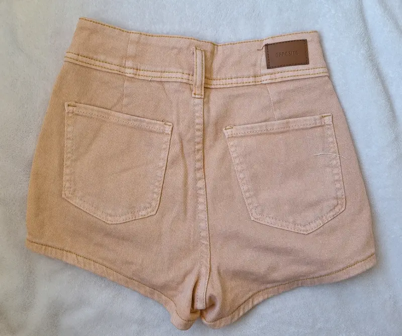 Shorts de mezclilla salmón para mujer Opposite - 2