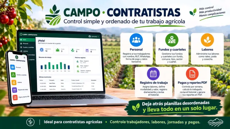 Software de gestión agrícola Campo Contratistas - 1