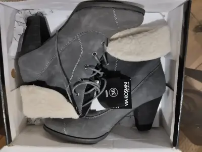 Botines Via Rosmini Modelo X1112-3 Gris 36 - miniatura 3