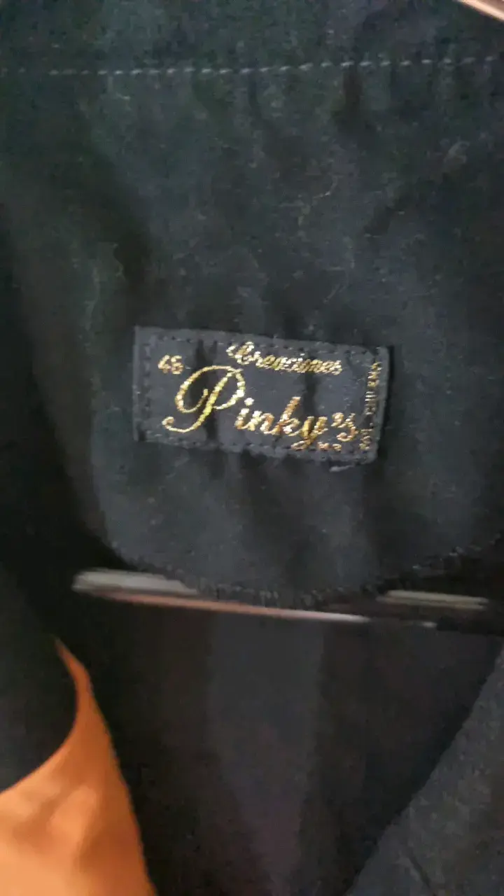 Blazer vintage negro y naranja con diseño abstracto - 3