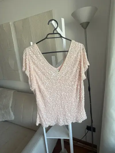 Blusa de lentejuelas rosada Papell Boutique - miniatura 1