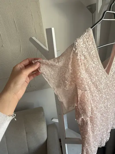 Blusa de lentejuelas rosada Papell Boutique - miniatura 2