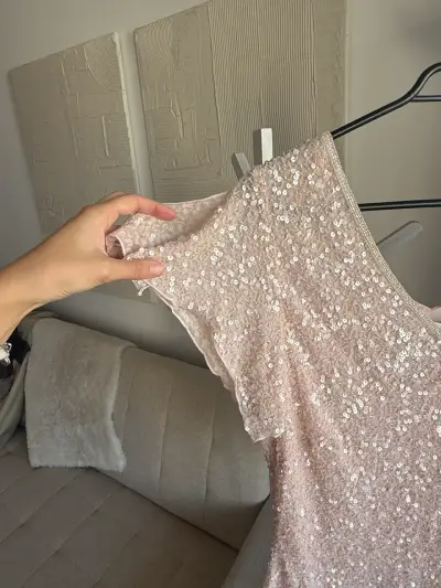 Blusa de lentejuelas rosada Papell Boutique - miniatura 3