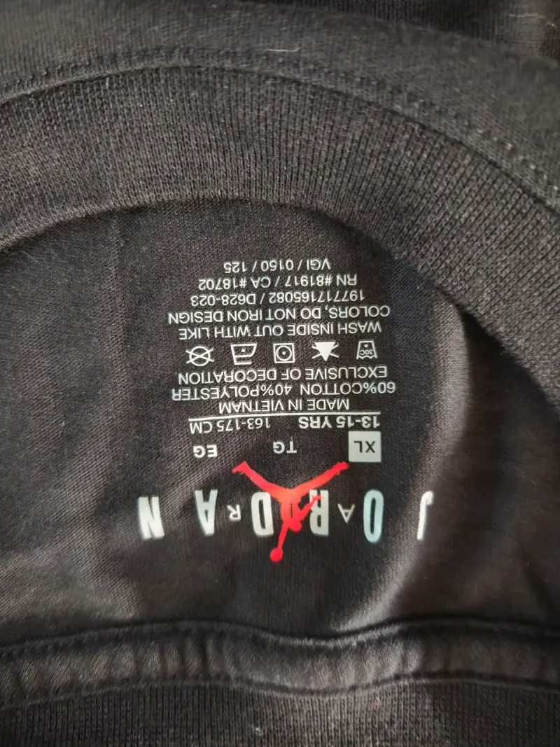 Polera Negra Jordan Talla XL - 2