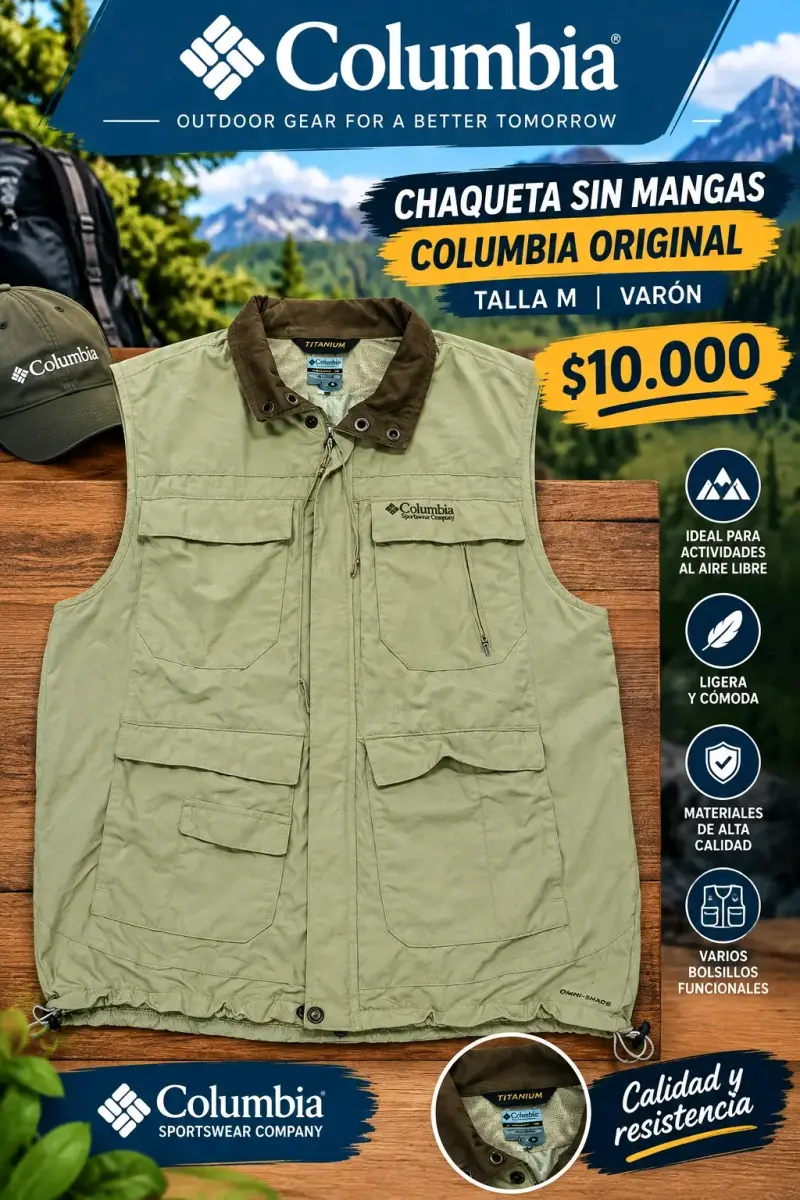 Chaleco sin mangas Columbia para hombre talla M - 1
