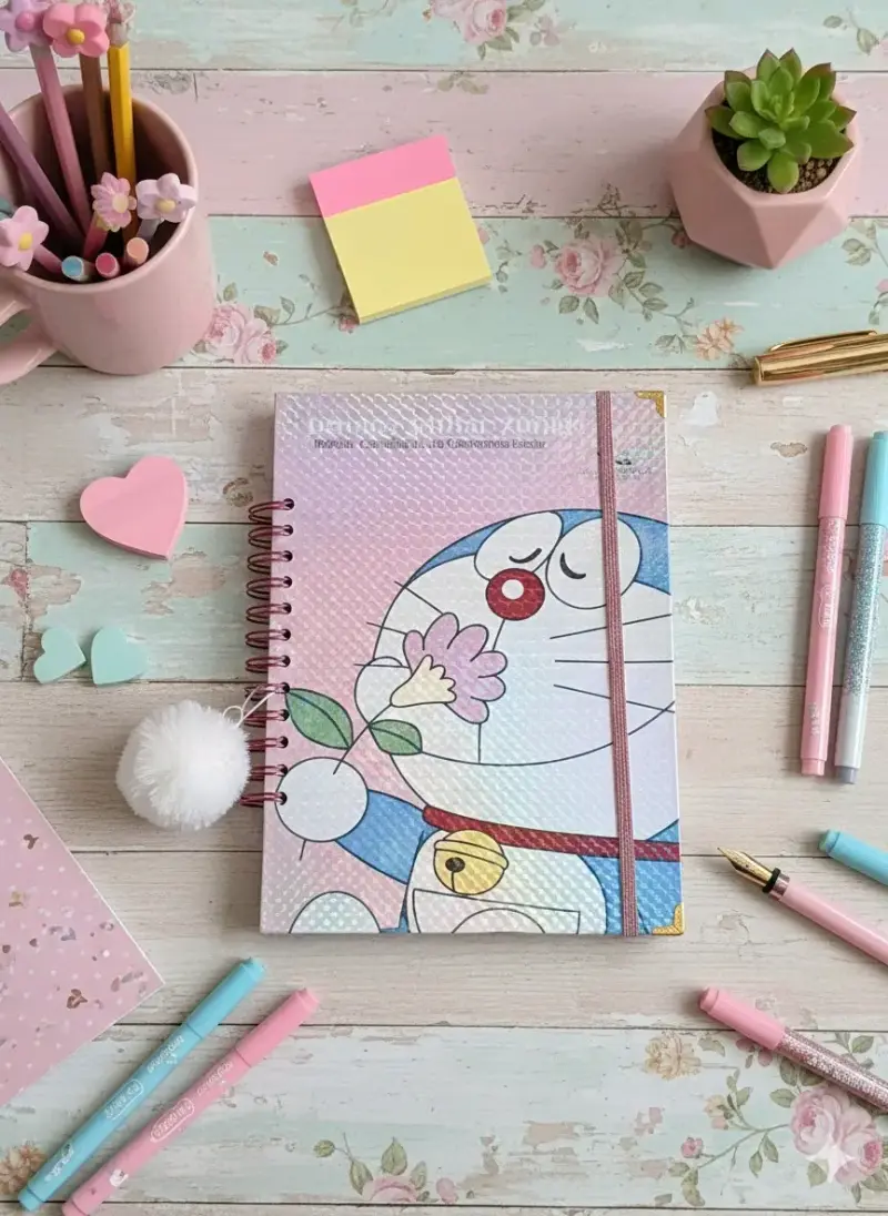 Planner espiral diseño floral y personajes - 1