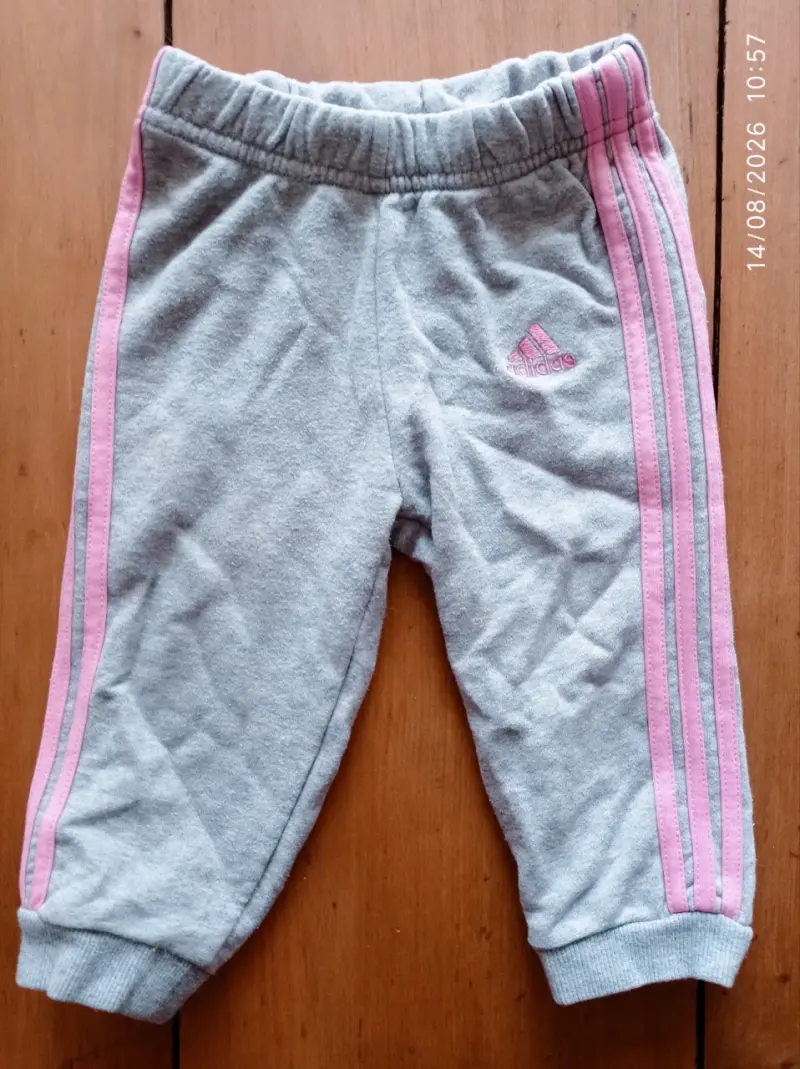 Buzo bebé Adidas gris y rosa - 1