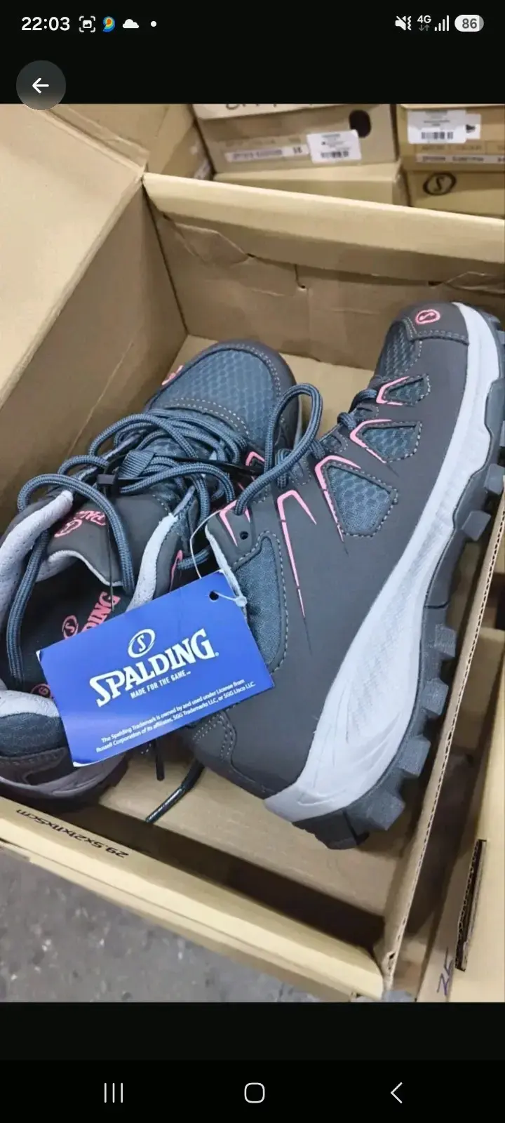 Zapatillas de trekking Spalding para mujer en gris y rosa - 1