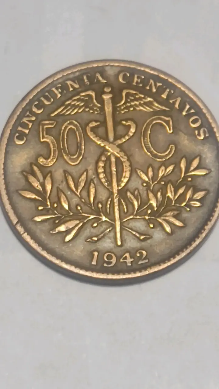 Moneda antigua de Bolivia 50 centavos 1942 - 2