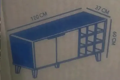 Aparador de madera con compartimento para vinos - miniatura 2