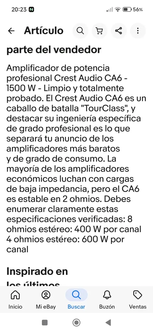 Amplificador de Potencia Crest Audio CA6 1500W - 2