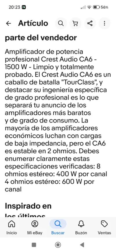Amplificador de Potencia Crest Audio CA6 1500W - miniatura 2