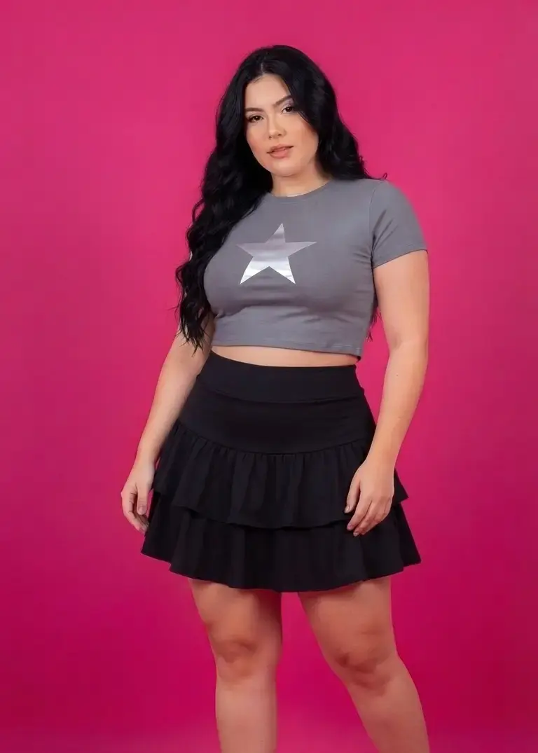 Falda Short negra xl, xxl, 3xl solicita tu talla - 1