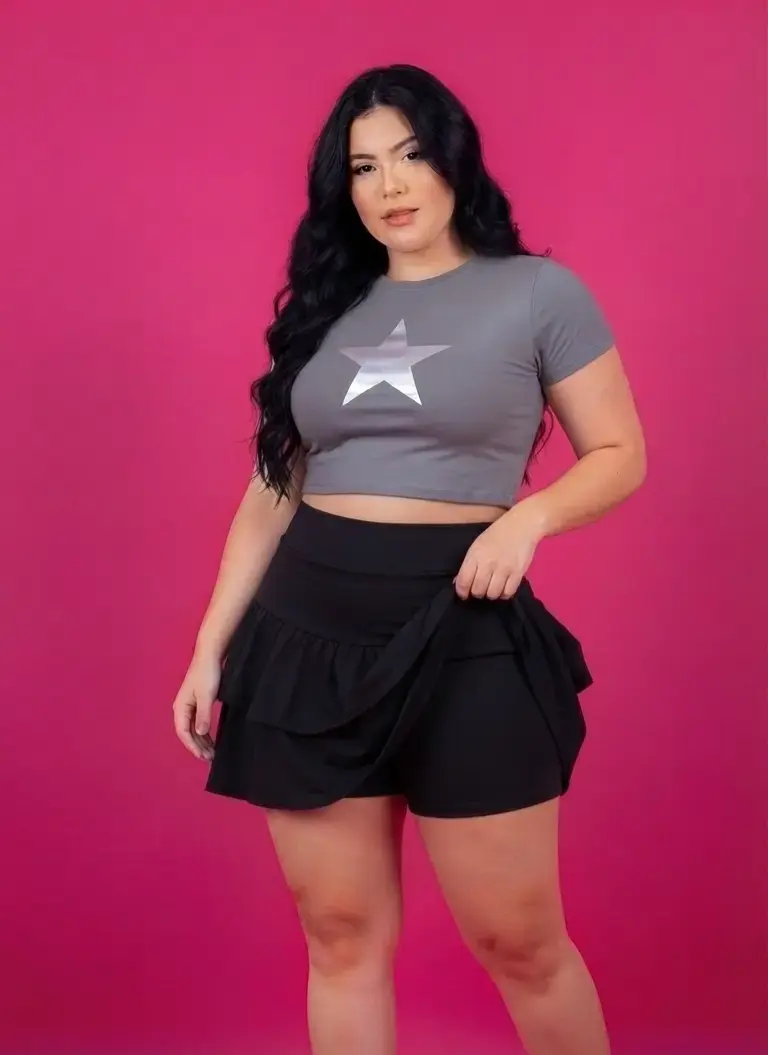 Falda Short negra xl, xxl, 3xl solicita tu talla - 2