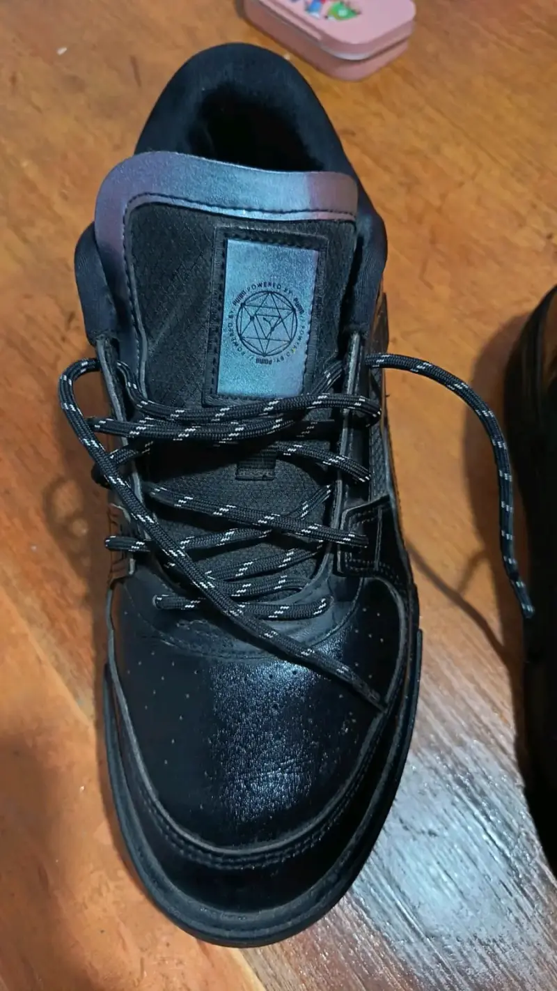 Zapatillas negras de cuero para hombre - 3