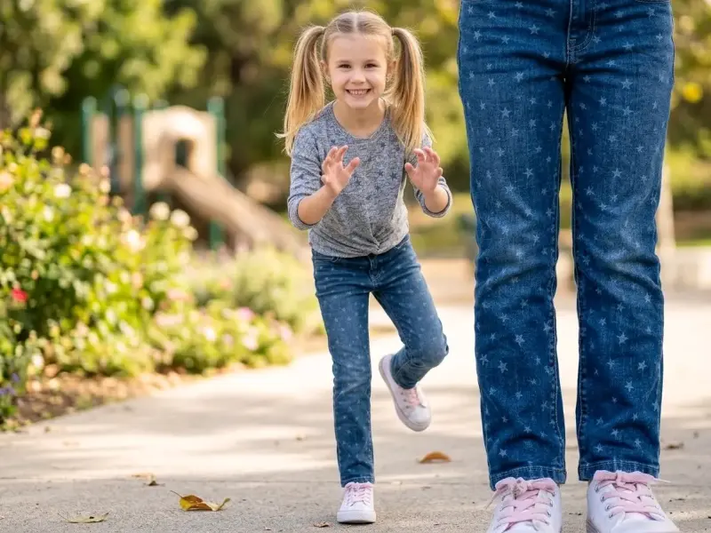 Jeans de niña con estampado de estrellas - 6