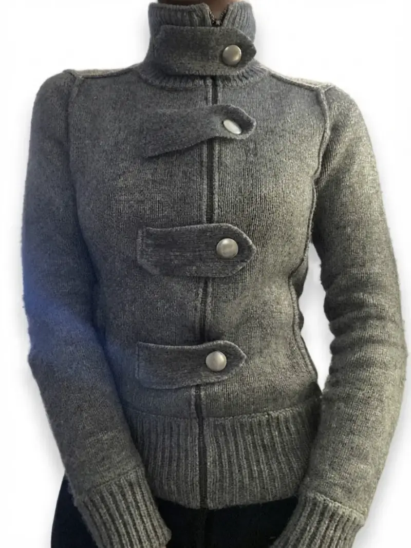 Chaqueta de lana gris Banana Republic con botones decorativos - 1