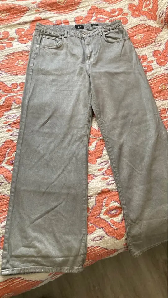 Jeans plateados Wide leg mujer