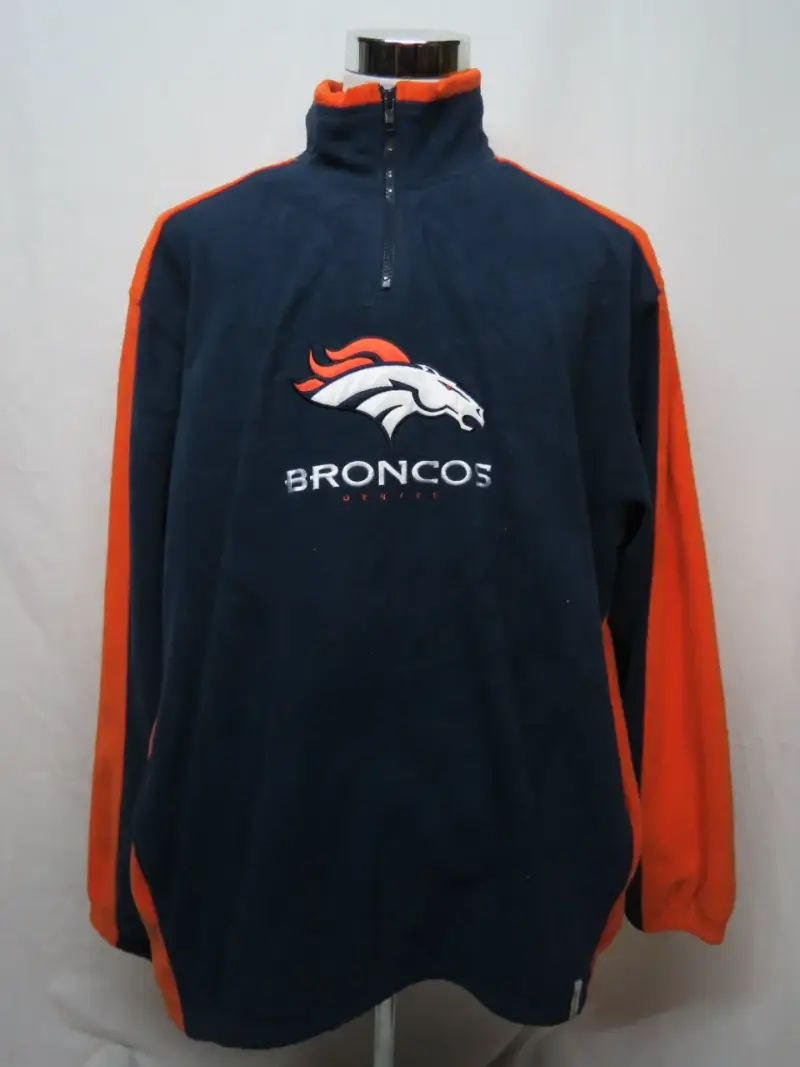 Poler贸n Denver Broncos azul y naranja talla XL NFL - 1