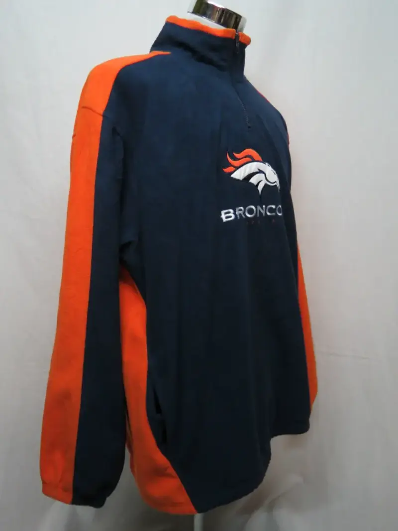 Poler贸n Denver Broncos azul y naranja talla XL NFL - 4