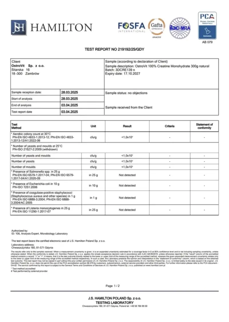 Creatina Monohydrate Ostrovit 300g - 4