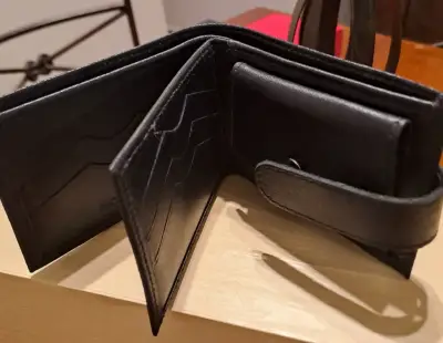 Billetera de cuero negra  Clásica Mouton, - miniatura 2