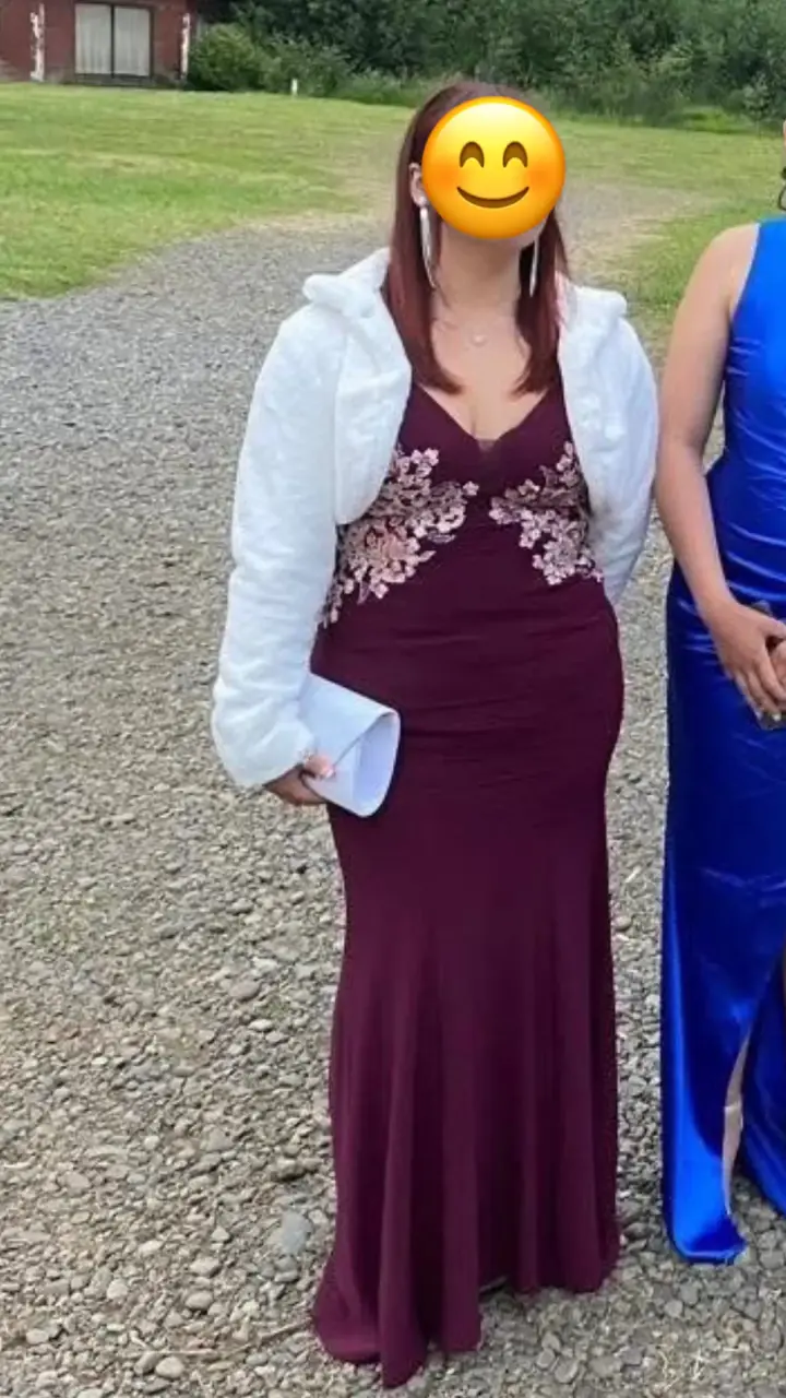 Vestido de gala burdeo • Talla M-L - 4