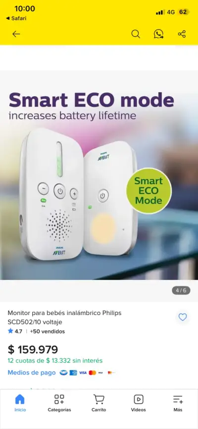 Monitor para bebés Philips Avent SCD501 - miniatura 2