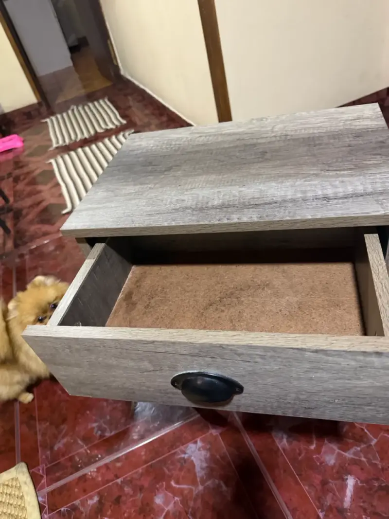 Mesa de noche de madera con cajón - 2