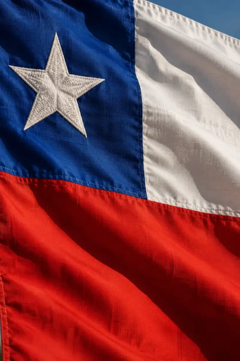 Bandera chilena 140x210 cm Tela bordada Reforzada