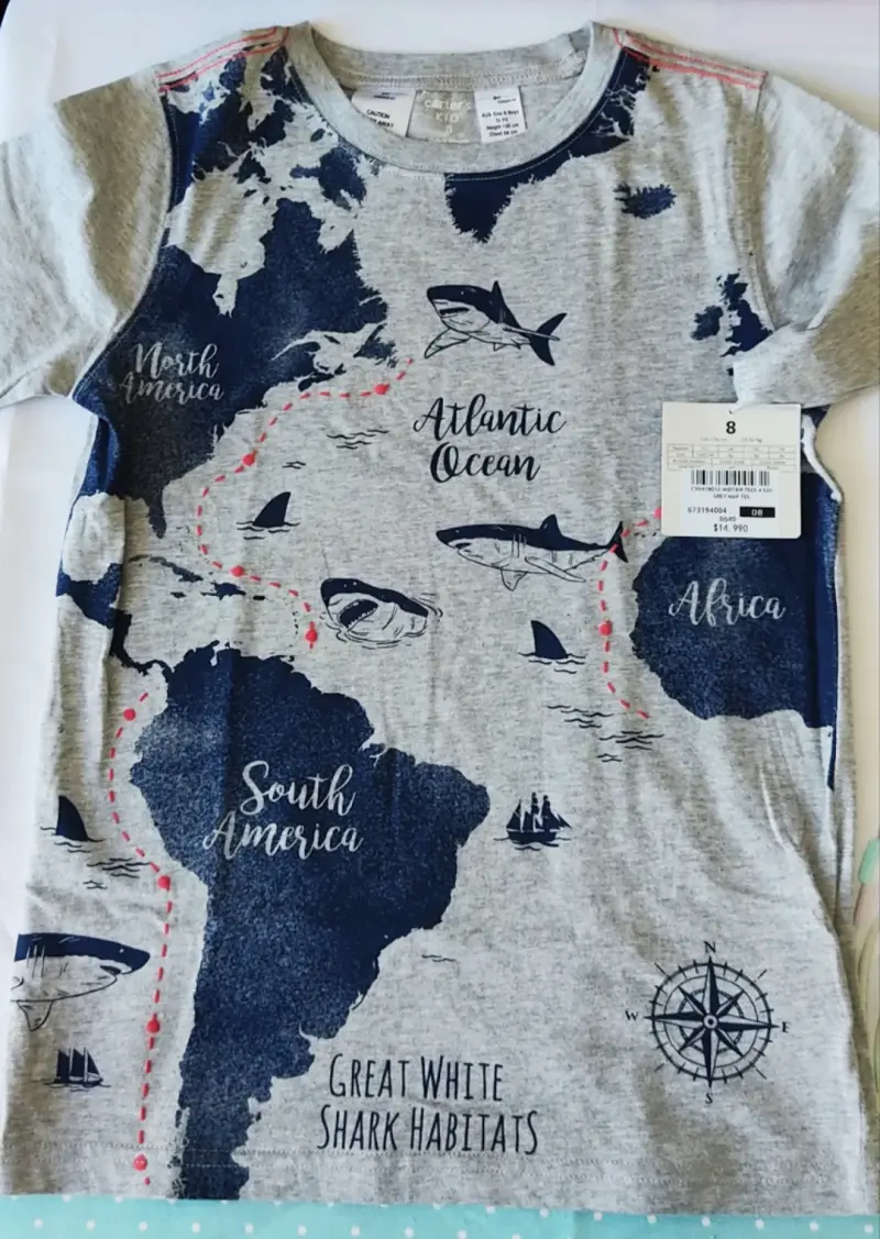 Polera infantil estampada de tiburones Carter's