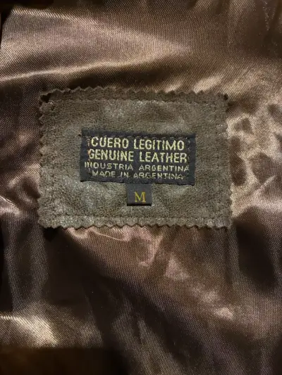 Chaqueta de cuero legítimo marrón para mujer - miniatura 3
