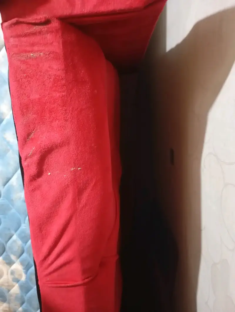 Cama individual con colchón y base roja de 2 plaza - 3