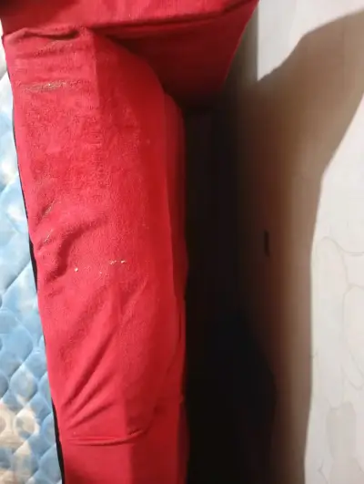 Cama individual con colchón y base roja de 2 plaza - miniatura 3