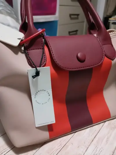 Bolso de mano con diseño a rayas Todomoda - miniatura 1