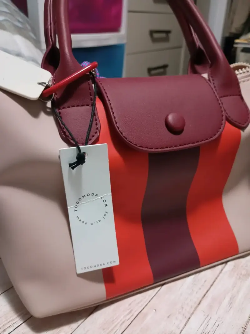 Bolso de mano con diseño a rayas Todomoda - 2