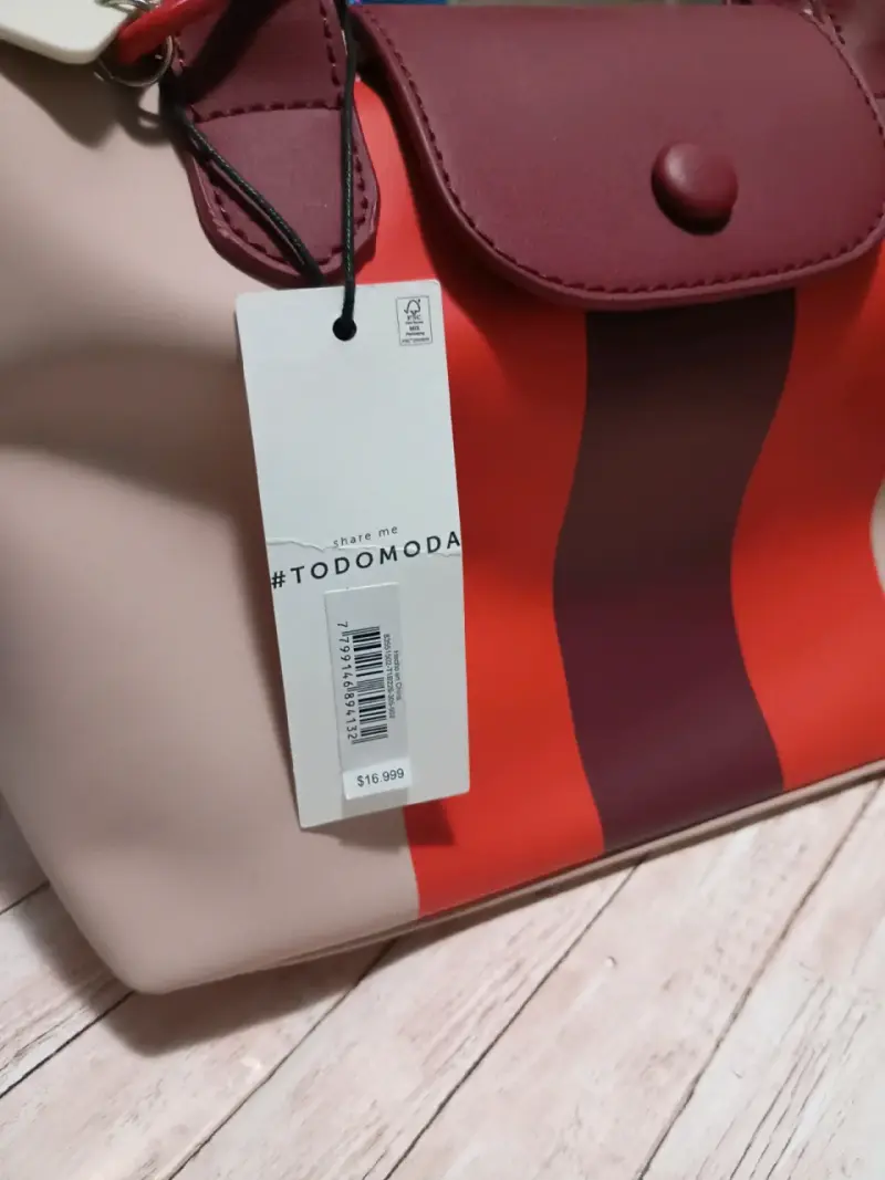 Bolso de mano con diseño a rayas Todomoda - 3