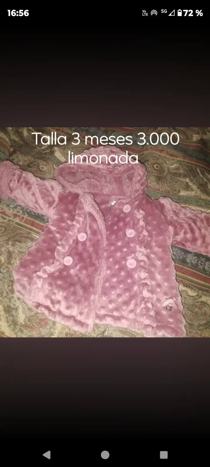 Abrigo rosado para bebé de 3 meses - 1