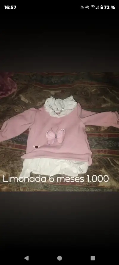 Vestido de bebé Limonada 6 meses rosa - miniatura 1