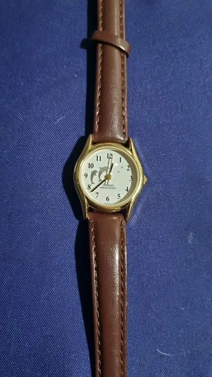 Reloj Casio con correa de cuero marrón - 1