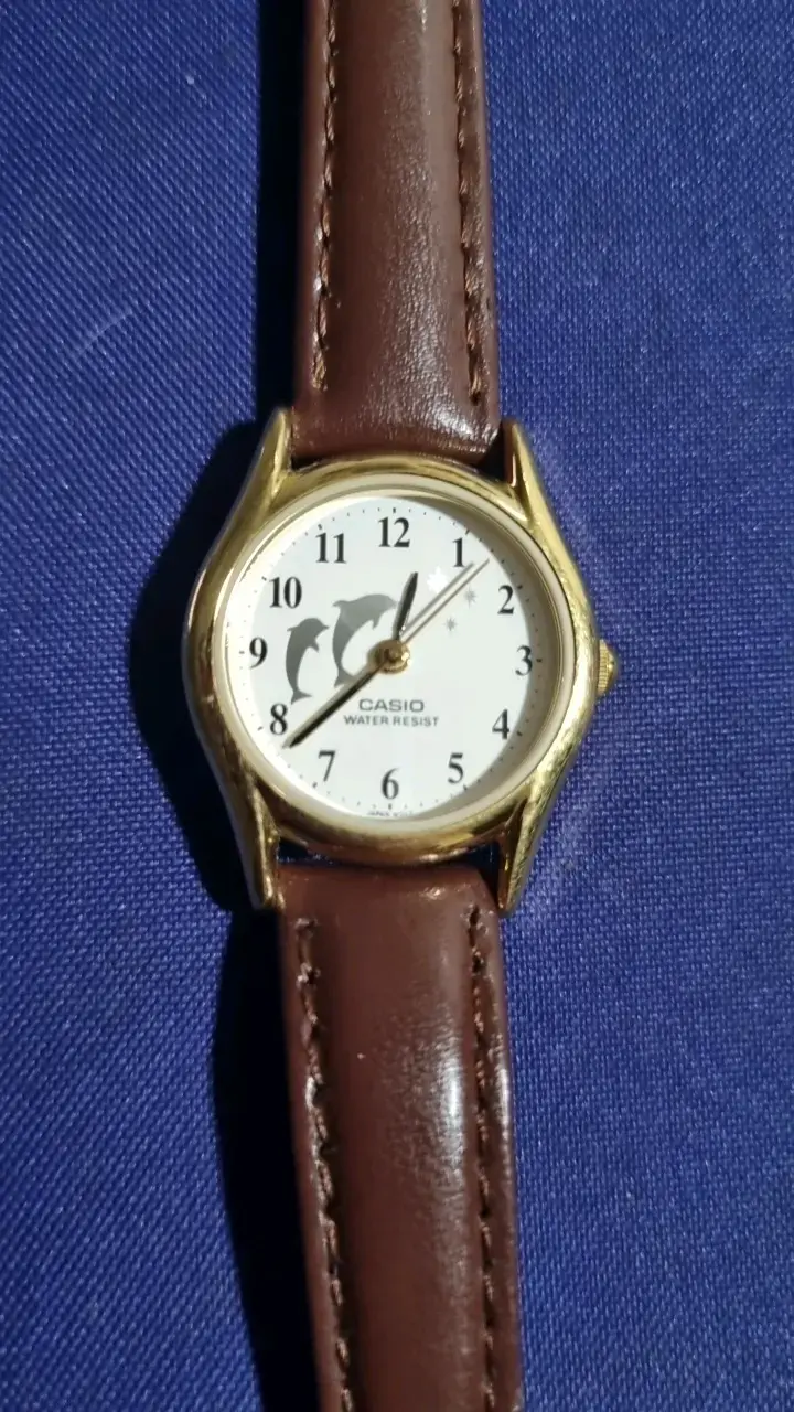 Reloj Casio con correa de cuero marrón - 2