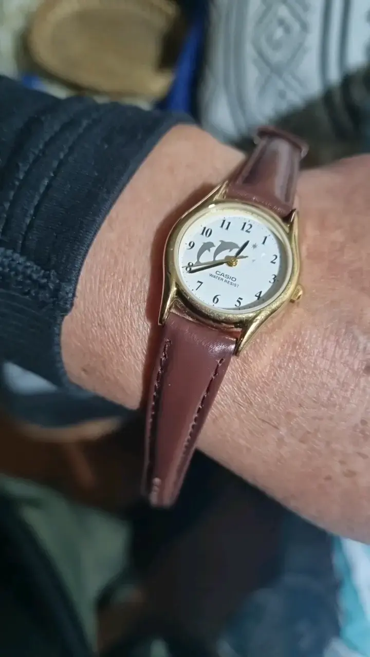 Reloj Casio con correa de cuero marrón - 5