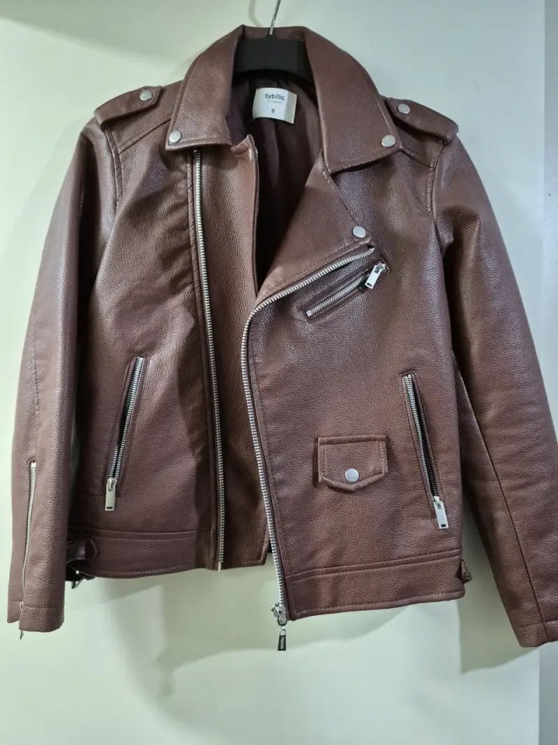 Chaqueta de cuero marrón Sybilla para mujer - 2