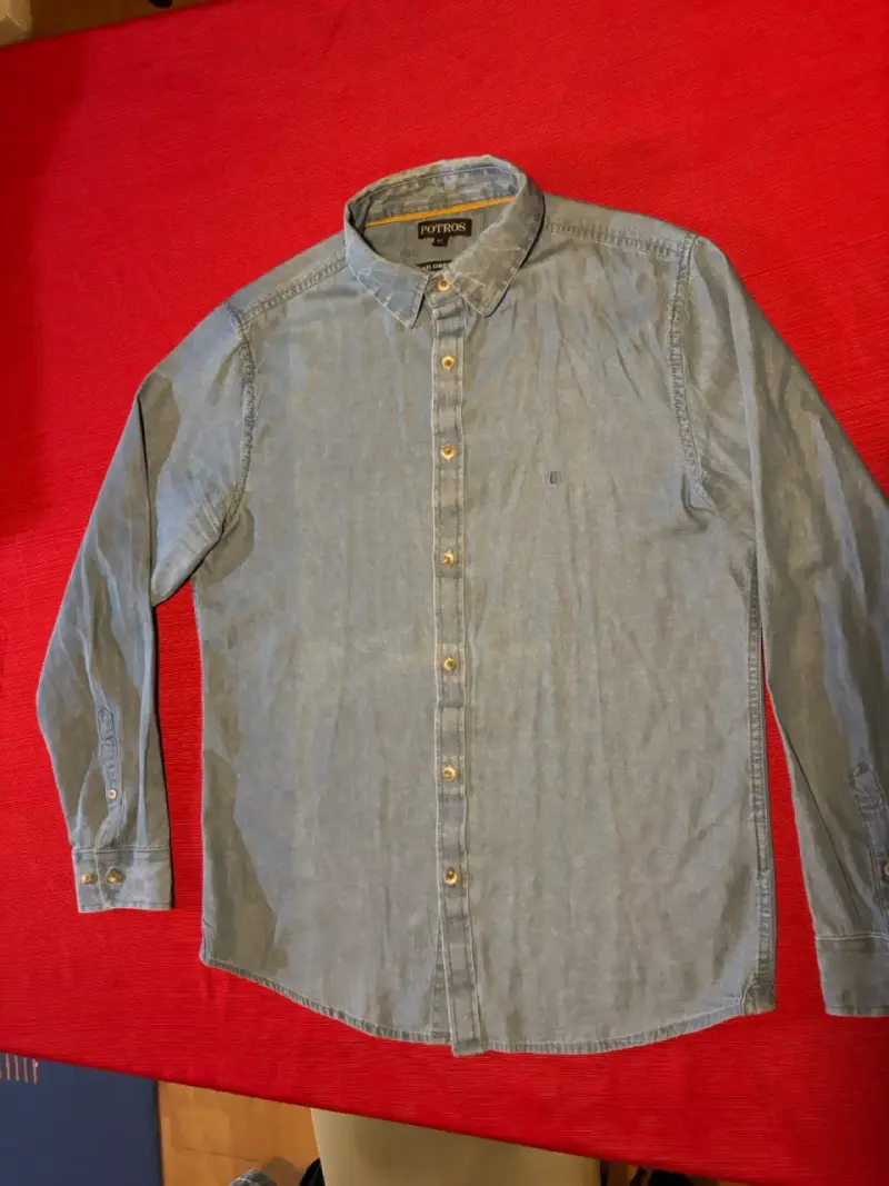 Camisa mezclilla celeste Potros Cadiz  hombre M - 3