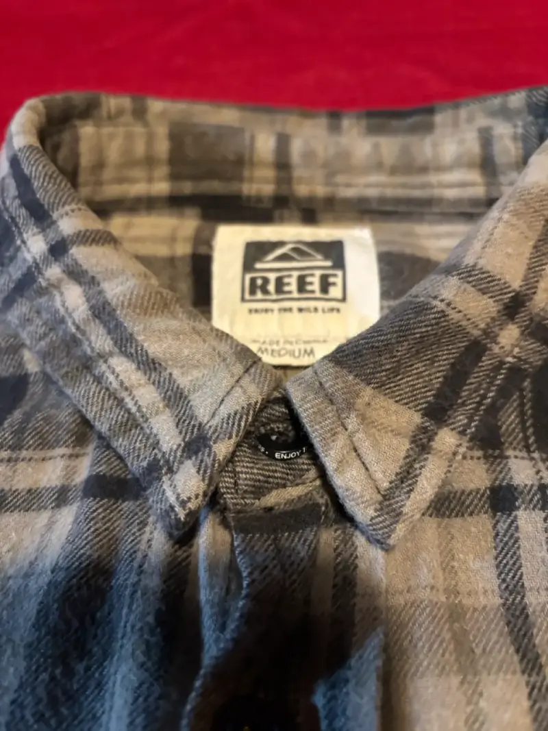 Camisa de franela a cuadros Reef M Verde negro - 2