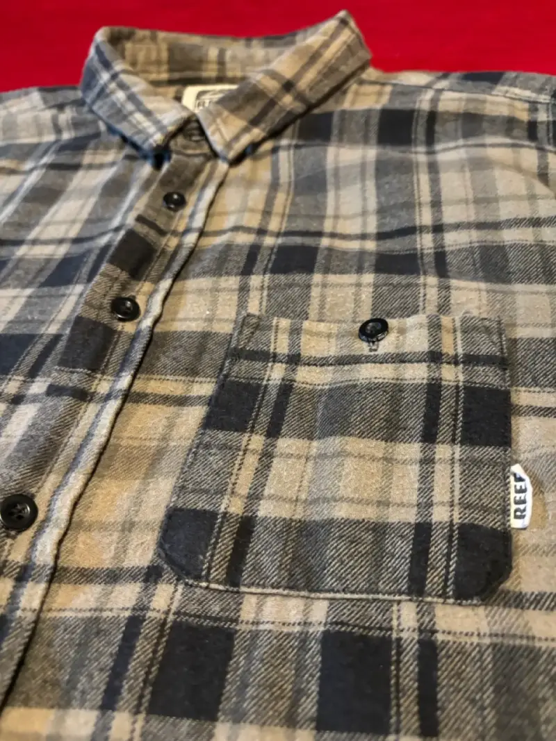 Camisa de franela a cuadros Reef M Verde negro - 3